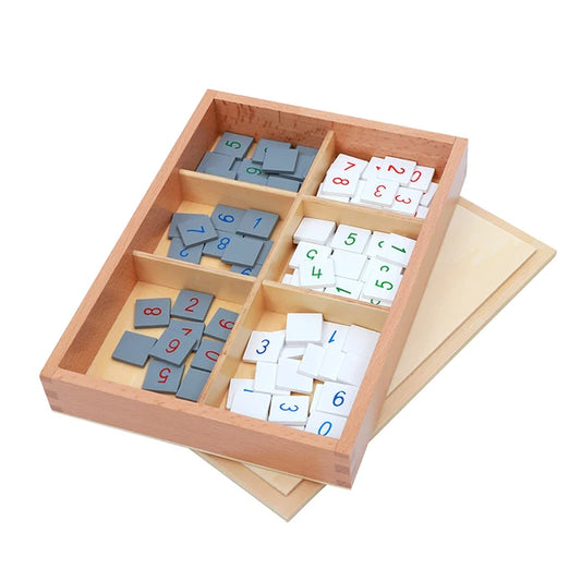 Montessori Math Toys Kids Multiplication Learning Resource Wood Flat Bead Frame/ Number Tiles Box Primary Elementary Materials