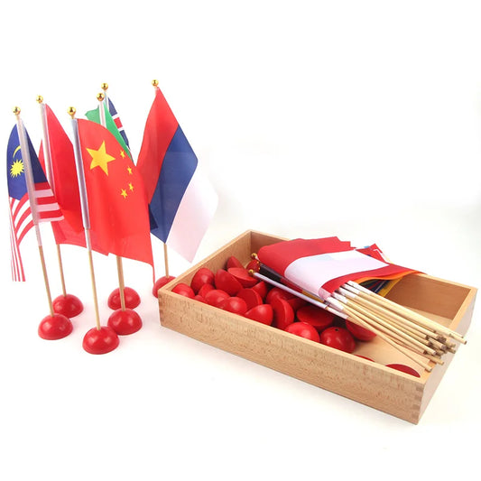 (37pcs) Montessori Educational Toys Flags of the Worlds Materials for Geography Learning Preschool Teaching Aids