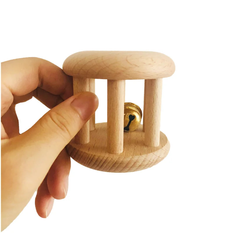 Montessori Educational Toys Wooden Baby Rattle Sensory Activities Sound Game for Newborn NIDO Grasping Items