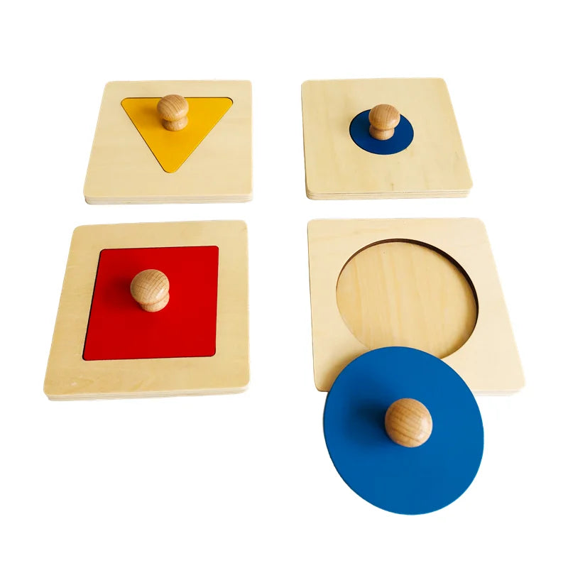 Montessori Shapes Puzzle Square/ Triangle/ Circle Geometric Cognition Early Childhood Educational Toys Infant Matching Game