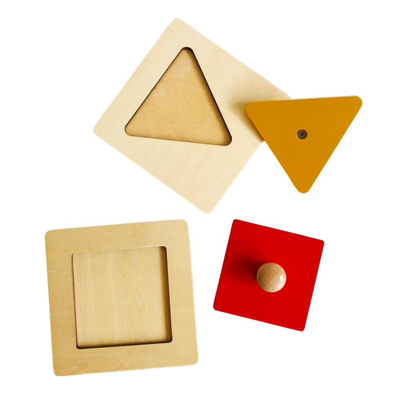 Montessori Shapes Puzzle Square/ Triangle/ Circle Geometric Cognition Early Childhood Educational Toys Infant Matching Game