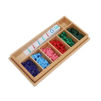 Montessori Math Learning Toys Decimal Fraction Cubes Box/ Wood Board Primary Mathematics Educational Equipment Teaching Aids