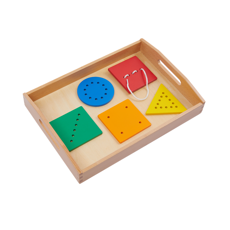 Montessori Toys Threading String Game Infant Toddler Early Childhood Education Kids Hand-Eye Coordination Trainning Tool W/ Tray