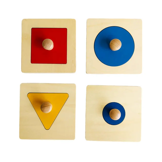 Montessori Shapes Puzzle Square/ Triangle/ Circle Geometric Cognition Early Childhood Educational Toys Infant Matching Game