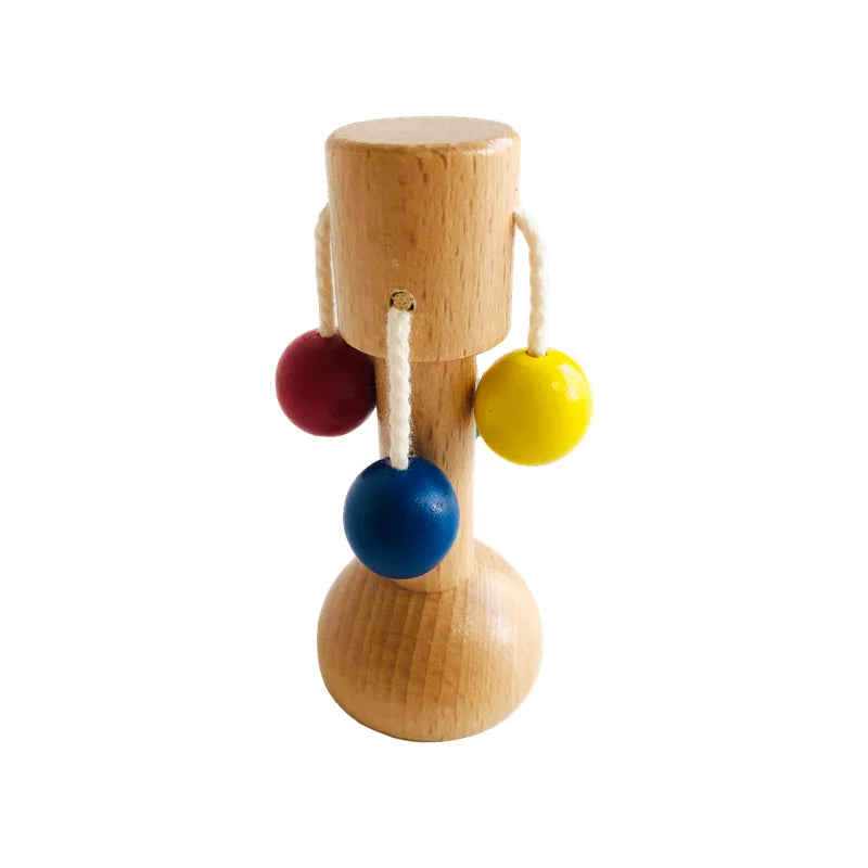 Montessori Dollio Wood Baby Toys Shaking Sound Game Grasping Objects for Newborn Early Childhood Education Motor Skill Practice